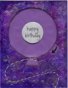 Iris Card - Balloon Happy Birthday (purple & blue) Opened